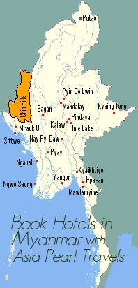 Location of Myanmar Cities for hotel booking.