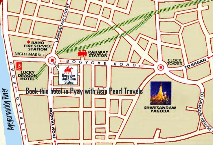 Lucky Dragon Hotel on Pyay Map