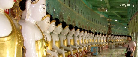 Multiple Buddha Statues in Sagaing