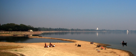 A view of Amarapura from U Bein Bridge.