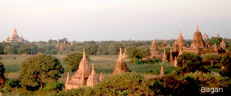 Bagan temples at the distance