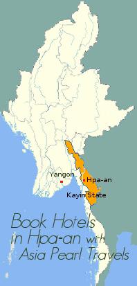 Map showing Hpa-an and Kayin State
