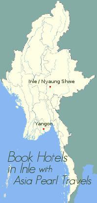 Map showing Inle and Nyaung Shwe