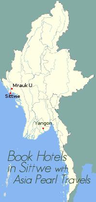 Sittwe on Myanmar Map.