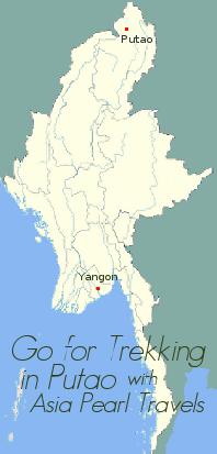 Putao on Myanmar Map.