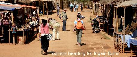 Tourists in Indein.