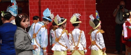 A religious Ceremony in Myanmar.