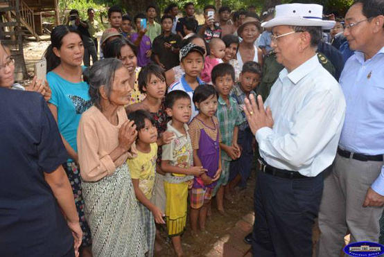 Myanmar Presient U Thein Sein greeting in mutual respect