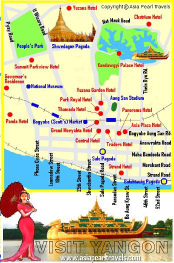 Yangon Tour Map